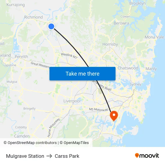 Mulgrave Station to Carss Park map