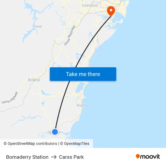 Bomaderry Station to Carss Park map