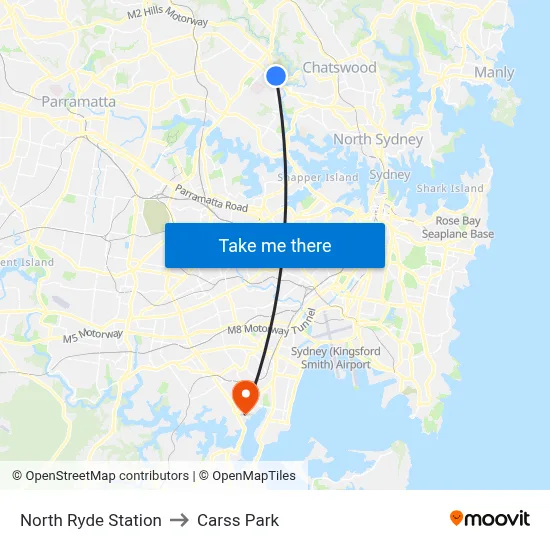 North Ryde Station to Carss Park map