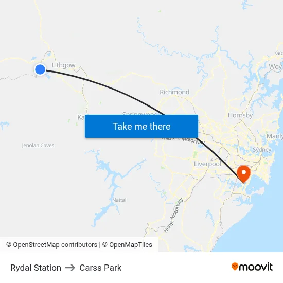 Rydal Station to Carss Park map