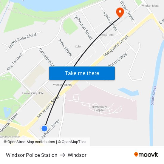 Windsor Police Station to Windsor map