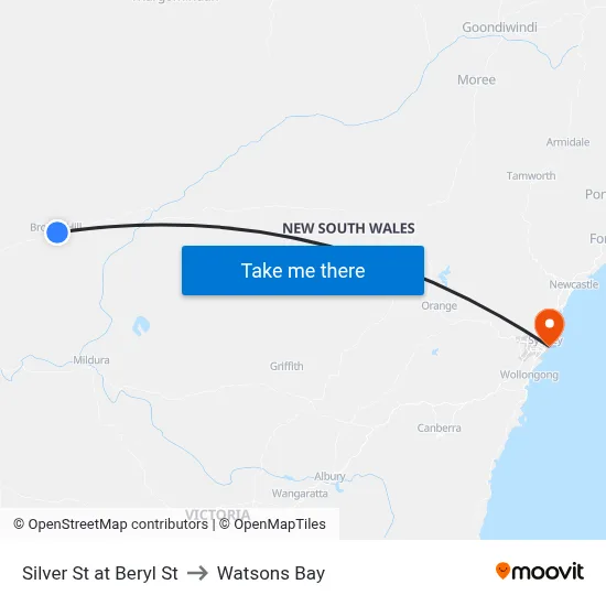 Silver St at Beryl St to Watsons Bay map