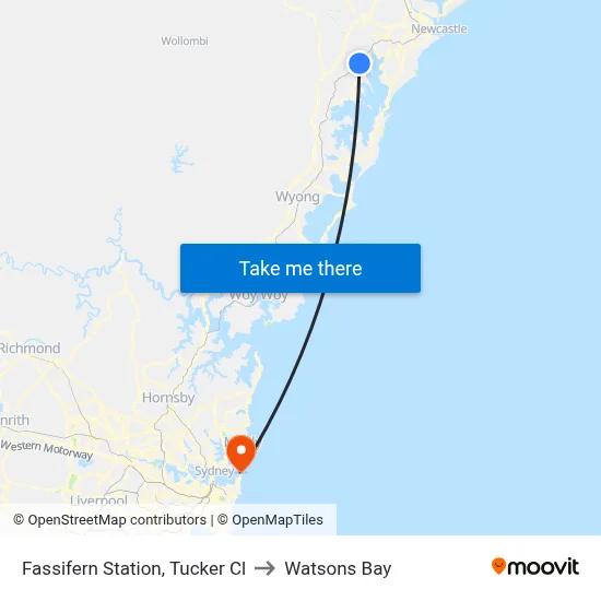 Fassifern Station, Tucker Cl to Watsons Bay map