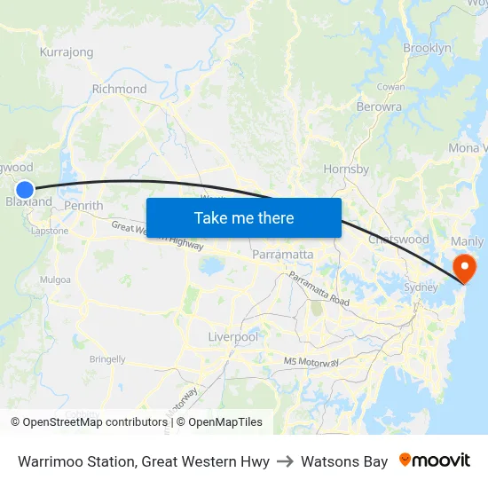 Warrimoo Station, Great Western Hwy to Watsons Bay map