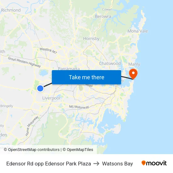 Edensor Rd opp Edensor Park Plaza to Watsons Bay map