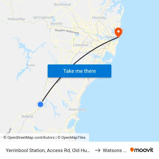 Yerrinbool Station, Access Rd, Old Hume Hwy to Watsons Bay map