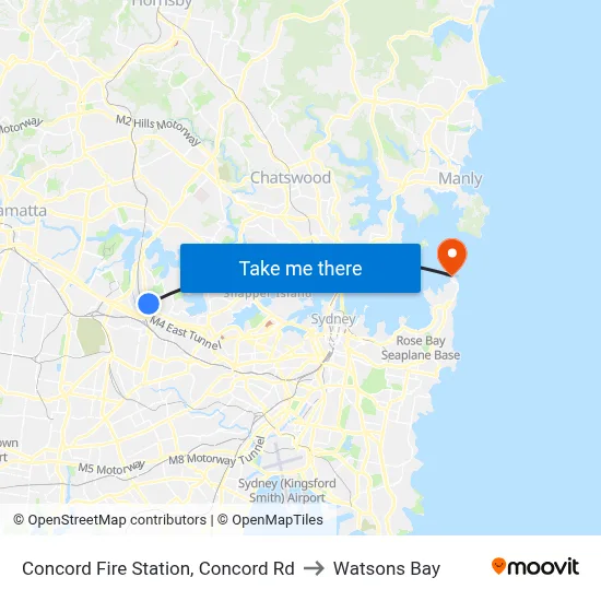 Concord Fire Station, Concord Rd to Watsons Bay map