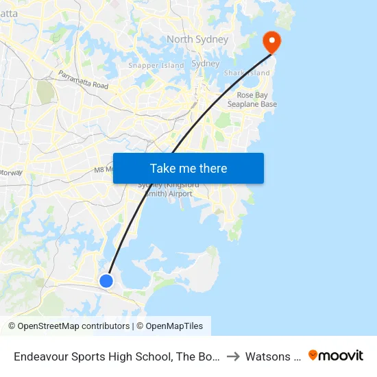 Endeavour Sports High School, The Boulevarde to Watsons Bay map