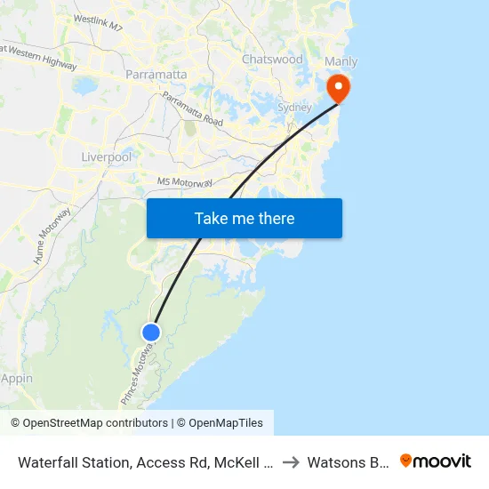 Waterfall Station, Access Rd, McKell Av to Watsons Bay map