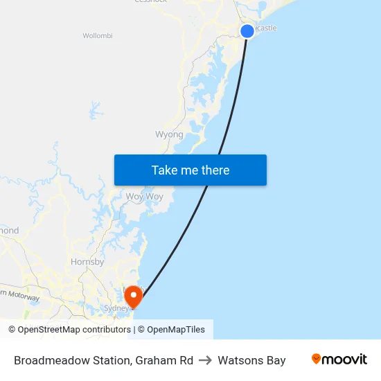 Broadmeadow Station, Graham Rd to Watsons Bay map
