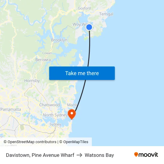 Davistown, Pine Avenue Wharf to Watsons Bay map