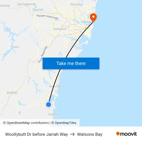 Woollybutt Dr before Jarrah Way to Watsons Bay map