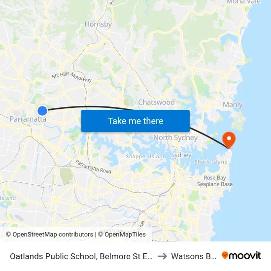 Oatlands Public School, Belmore St East to Watsons Bay map