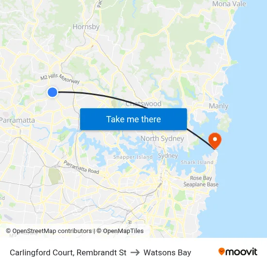 Carlingford Court, Rembrandt St to Watsons Bay map