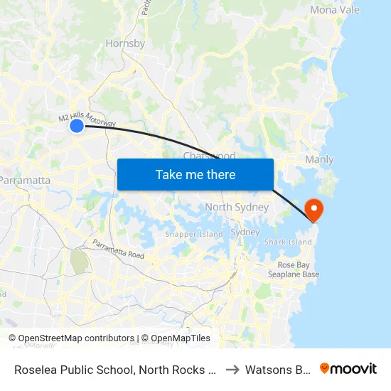 Roselea Public School, North Rocks Rd to Watsons Bay map