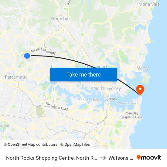 North Rocks Shopping Centre, North Rocks Rd to Watsons Bay map