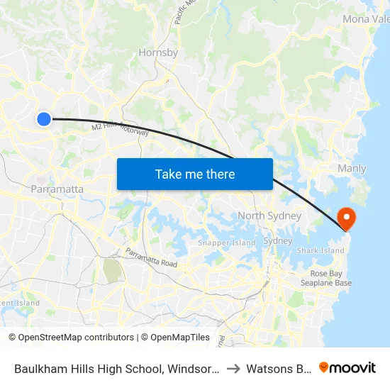 Baulkham Hills High School, Windsor Rd to Watsons Bay map