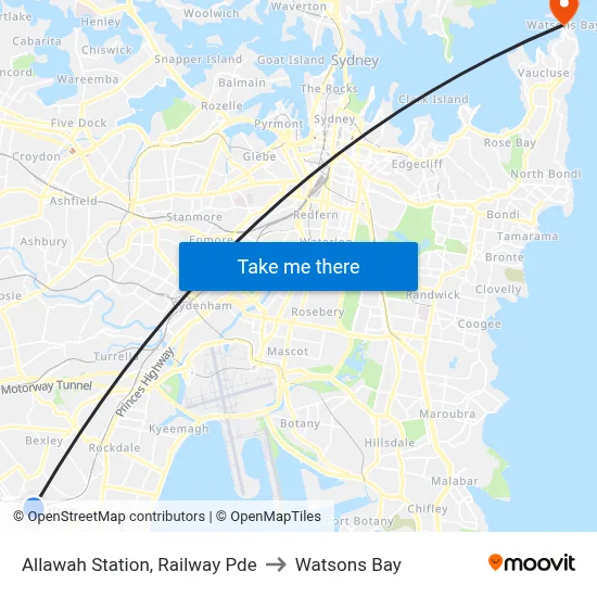 Allawah Station, Railway Pde to Watsons Bay map