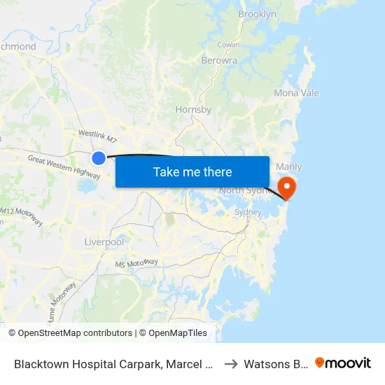 Blacktown Hospital Carpark, Marcel Cres to Watsons Bay map