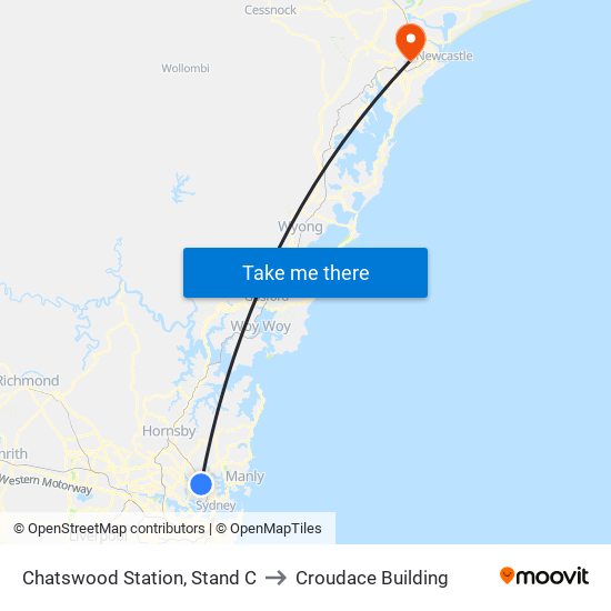 Chatswood Station, Stand C to Croudace Building map