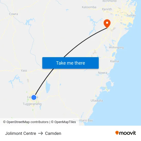 Jolimont Centre to Camden map