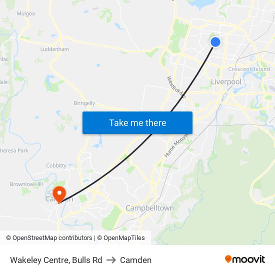 Wakeley Centre, Bulls Rd to Camden map