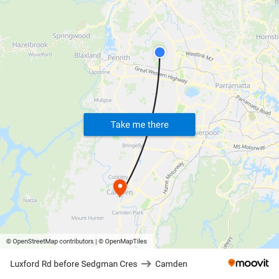 Luxford Rd before Sedgman Cres to Camden map