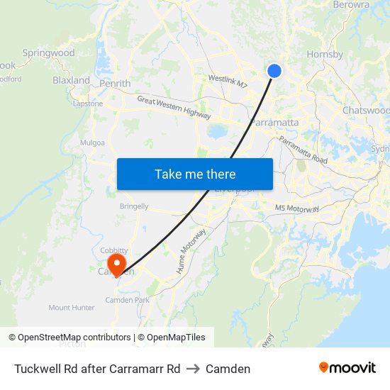 Tuckwell Rd after Carramarr Rd to Camden map