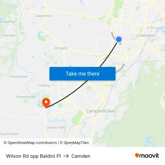 Wilson Rd opp Baldini Pl to Camden map