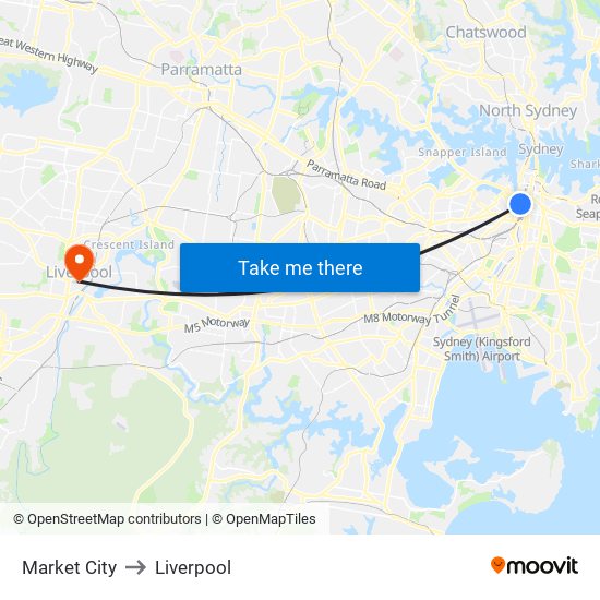 Market City to Liverpool map