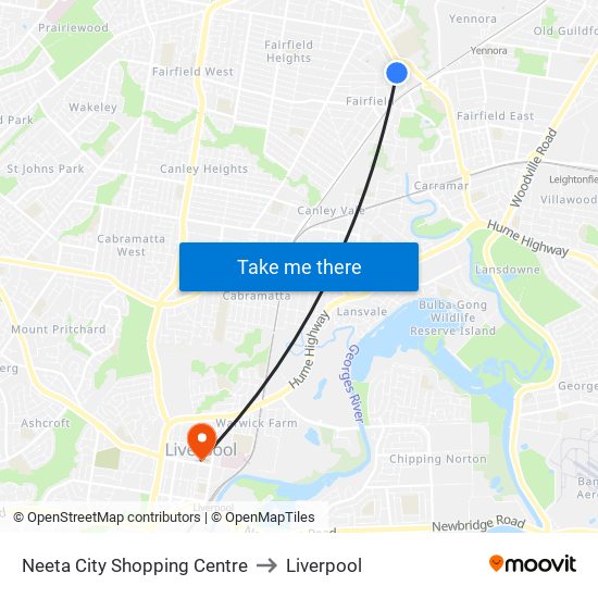 Neeta City to Liverpool map