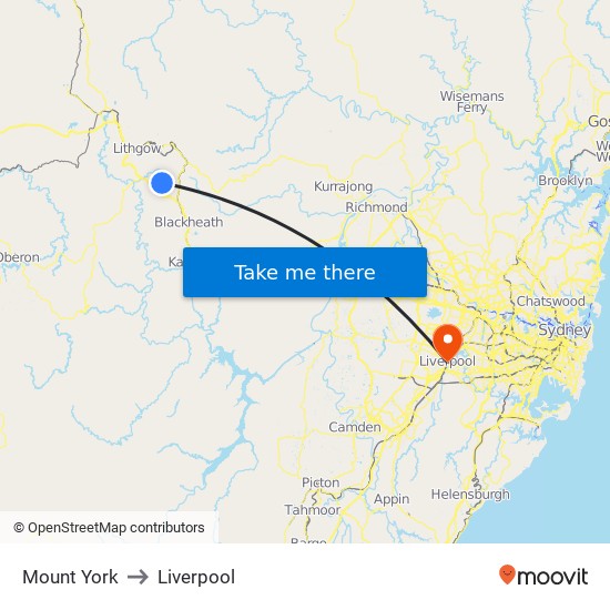 Mount York to Liverpool map