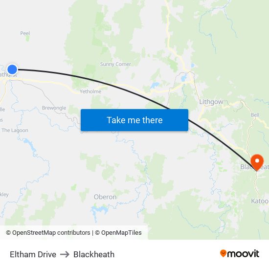 Eltham Drive to Blackheath map