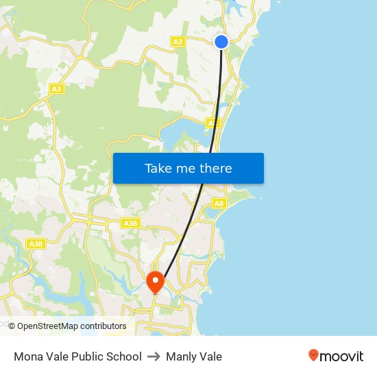 Mona Vale Public School to Manly Vale map