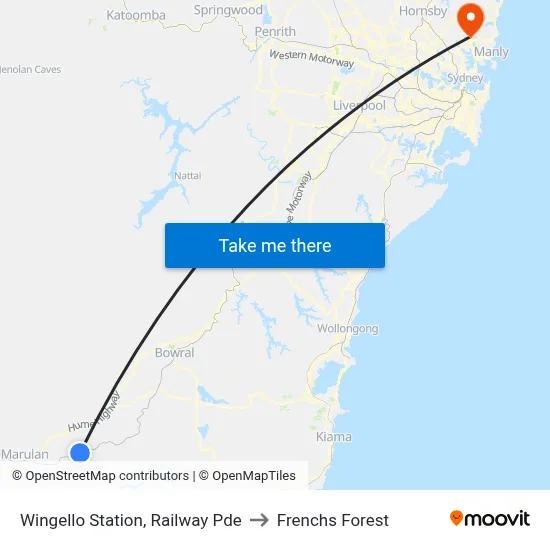 Wingello Station, Railway Pde to Frenchs Forest map