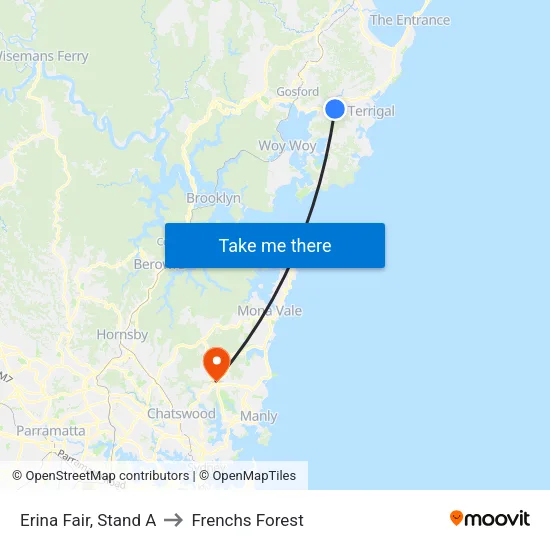 Erina Fair, Stand A to Frenchs Forest map