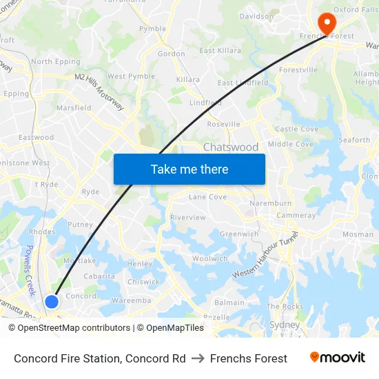 Concord Fire Station, Concord Rd to Frenchs Forest map