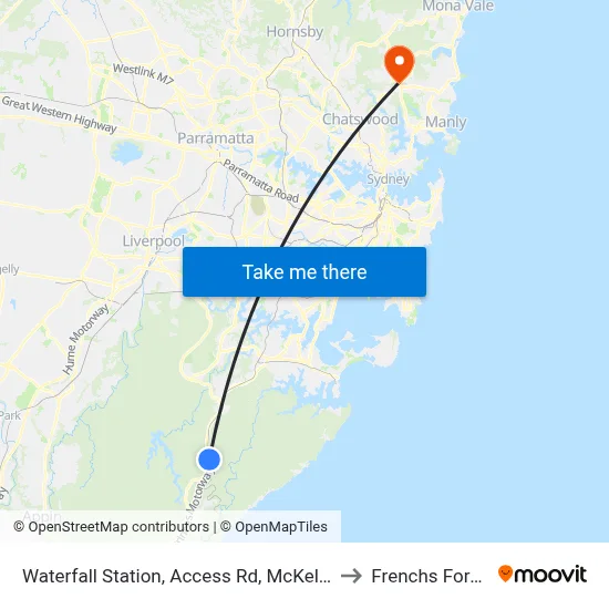 Waterfall Station, Access Rd, McKell Av to Frenchs Forest map