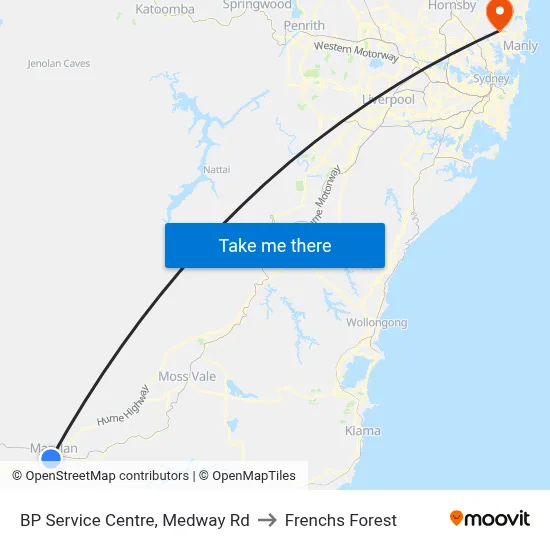 BP Service Centre, Medway Rd to Frenchs Forest map