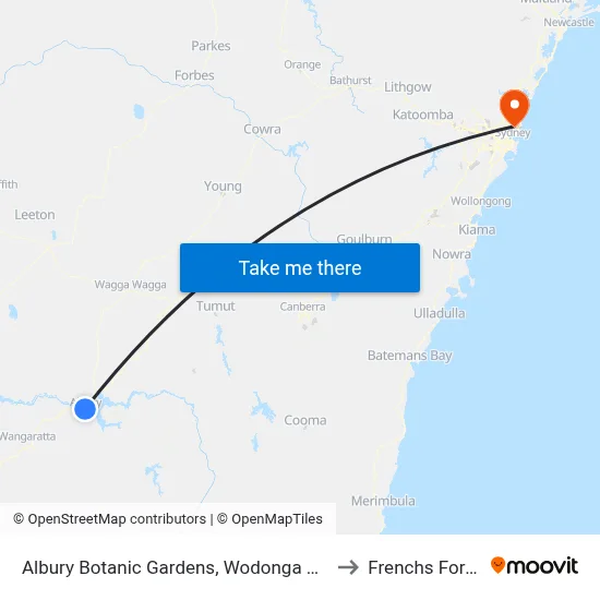 Albury Botanic Gardens, Wodonga Place to Frenchs Forest map