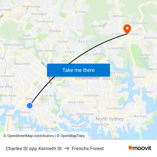 Charles St opp Kenneth St to Frenchs Forest map