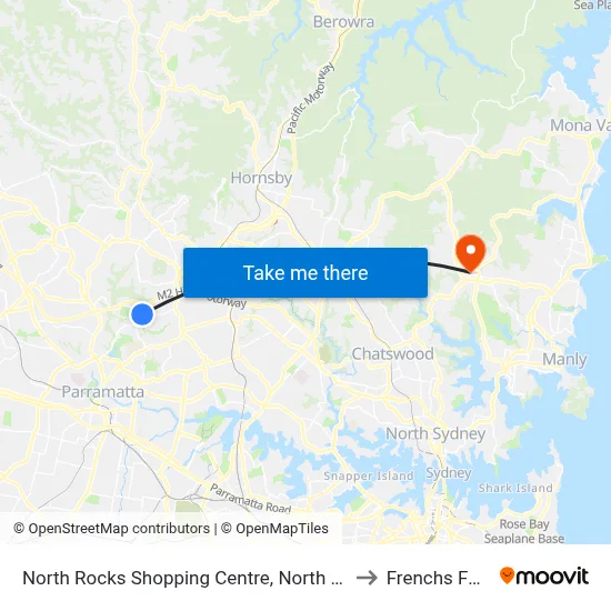 North Rocks Shopping Centre, North Rocks Rd to Frenchs Forest map