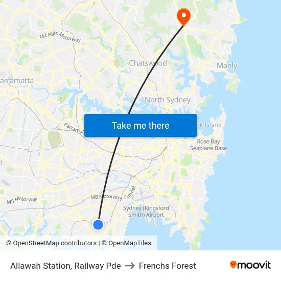 Allawah Station, Railway Pde to Frenchs Forest map
