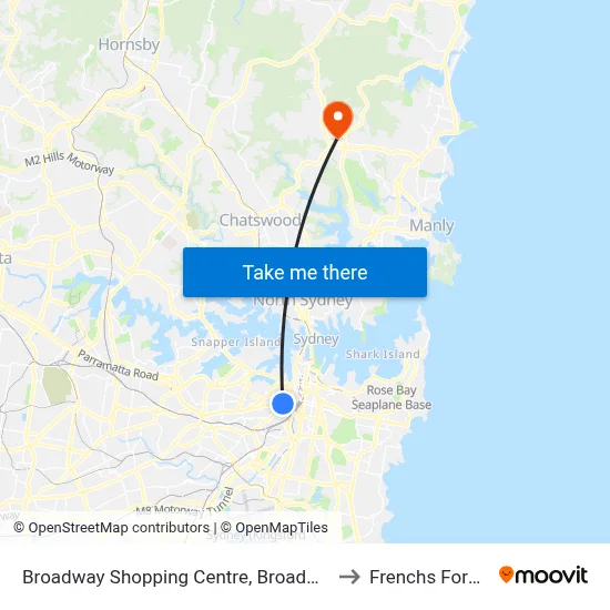 Broadway Shopping Centre, Broadway to Frenchs Forest map