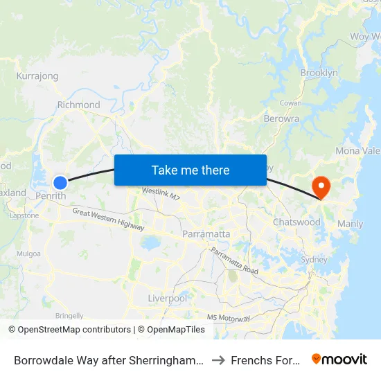 Borrowdale Way after Sherringham Rd to Frenchs Forest map