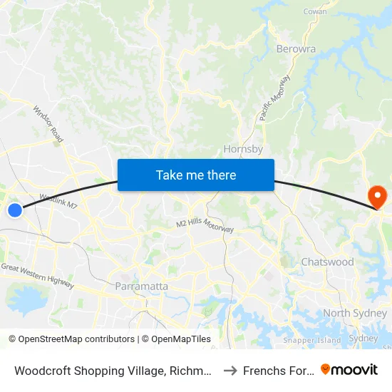 Woodcroft Shopping Village, Richmond Rd to Frenchs Forest map