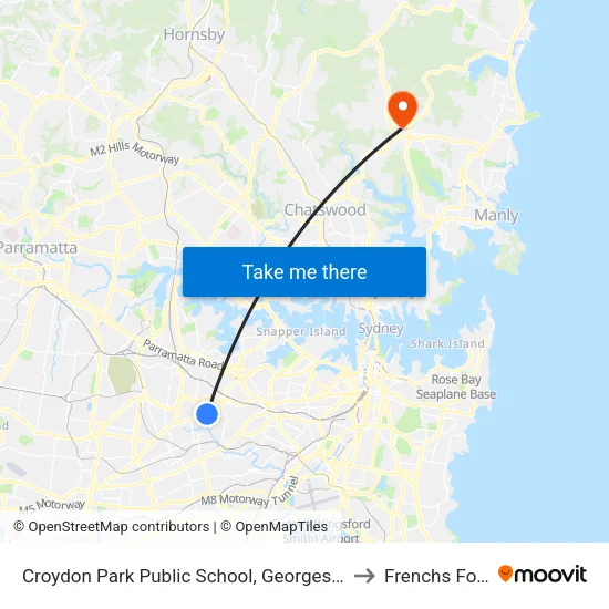 Croydon Park Public School, Georges River Rd to Frenchs Forest map