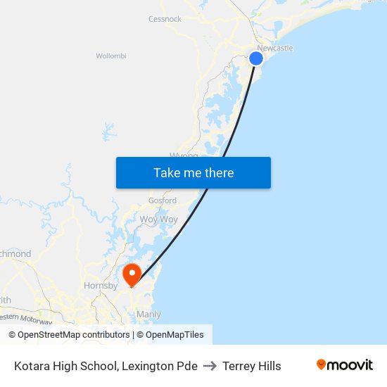 Kotara High School, Lexington Pde to Terrey Hills map