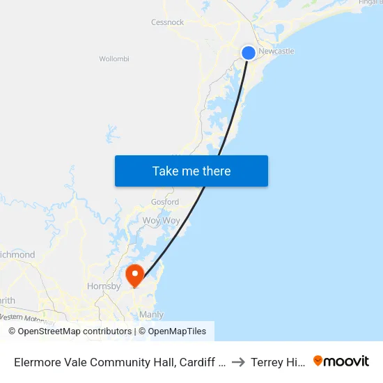 Elermore Vale Community Hall, Cardiff Rd to Terrey Hills map