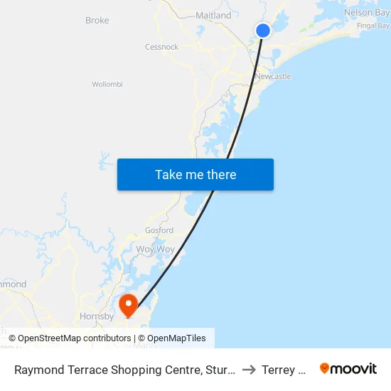 Raymond Terrace Shopping Centre, Sturgeon St to Terrey Hills map